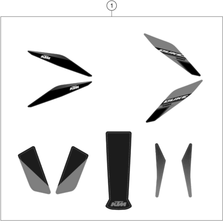 vue éclatée kit déco - ktm 790 duke l, orange eu 2025