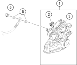 vue éclatée étrier de frein arrière - ktm 200 duke, white, w/o abs - ckd co 2025