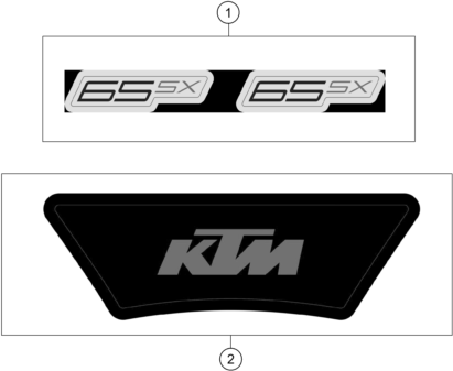 vue éclatée kit déco - ktm 65 sx ckd cn 2024