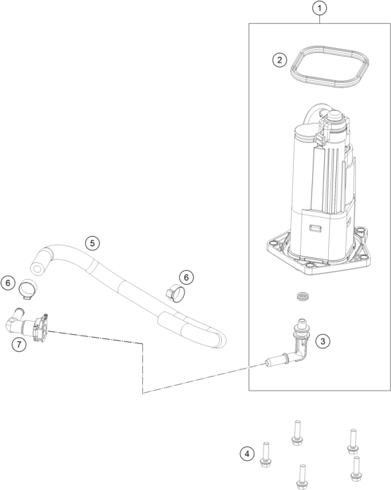 vue éclatée pompe à essence - ktm 790 duke, black - d.d. 2025