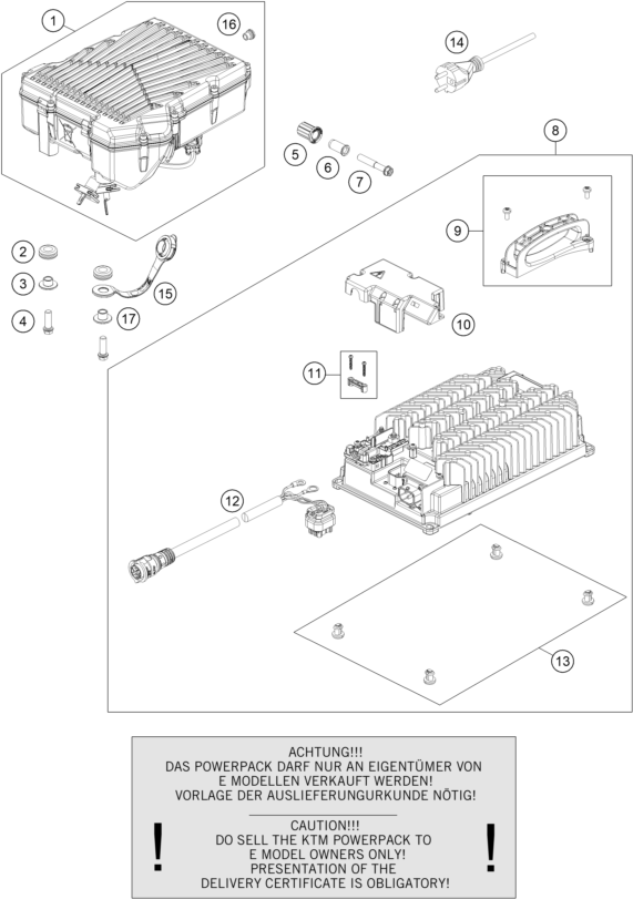 vue éclatée batterie - ktm sx-e 5 2026
