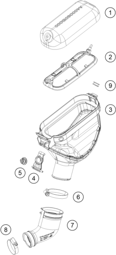 vue éclatée filtre à air - ktm 50 sx 2026