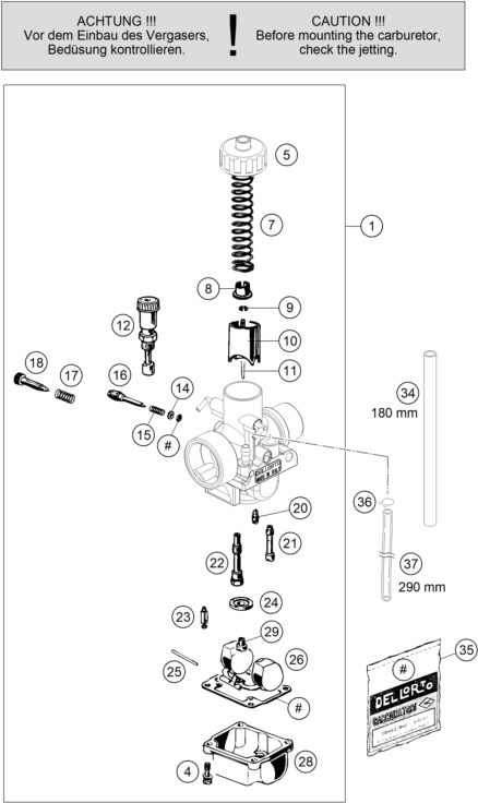 vue éclatée carburateur - ktm 50 sx 2026