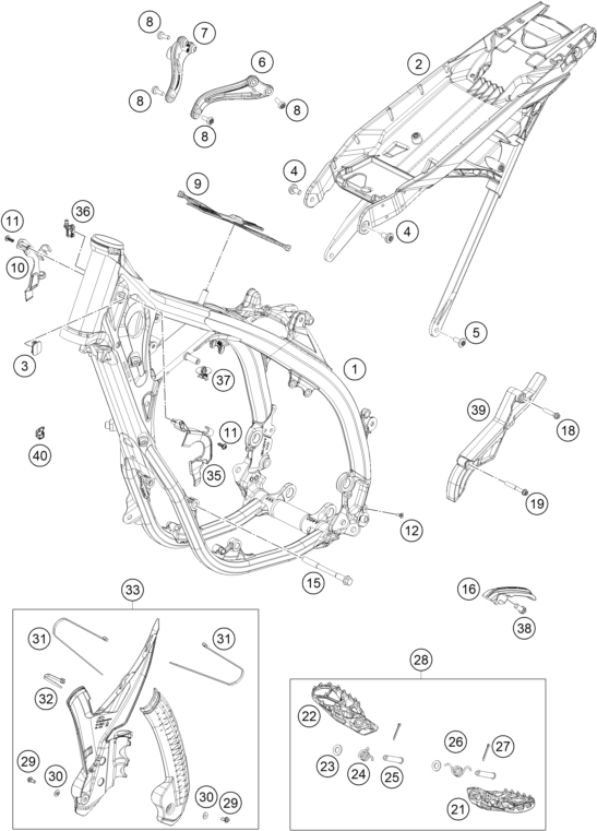 vue éclatée cadre - ktm 300 sx eu 2026