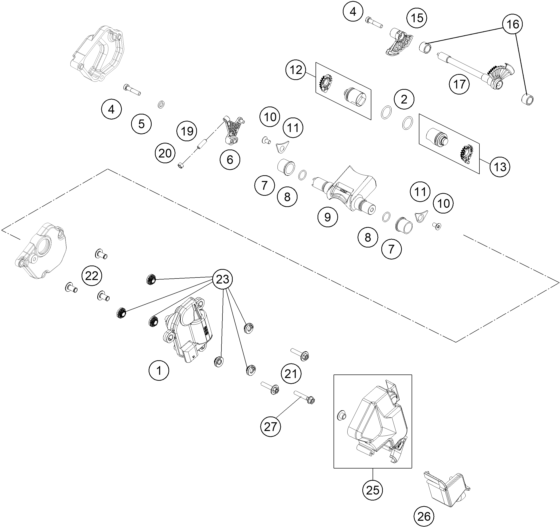 vue éclatée valve d'échappement - ktm 300 sx eu 2026