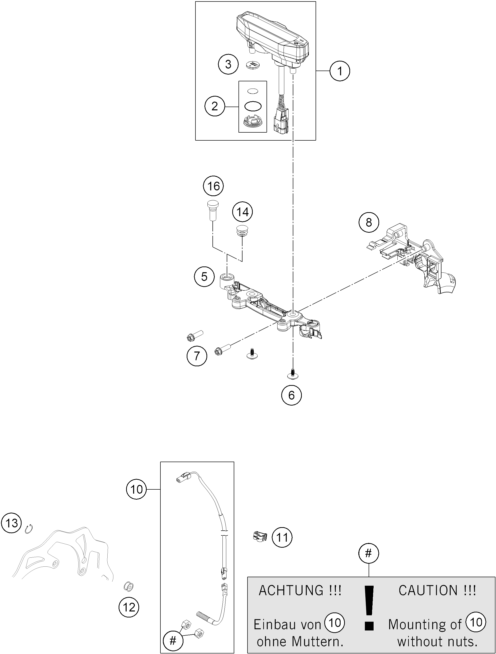 vue éclatée instruments / système de verrouillage - ktm 250 xc-w eu 2026
