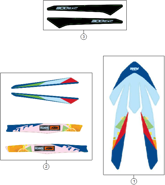 vue éclatée kit déco - ktm 300 exc 6days eu 2026