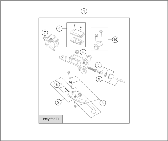 vue éclatée guidon, armatures - ktm 250 sx-f eu 2026