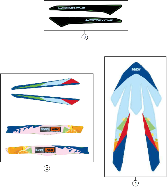 vue éclatée kit déco - ktm 450 exc-f 6days eu 2026