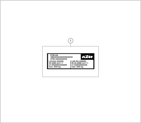 vue éclatée technic information sticker - ktm 500 exc-f eu 2026