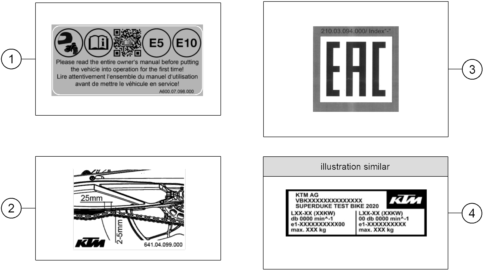 vue éclatée technic information sticker - ktm 990 rc r track 2026