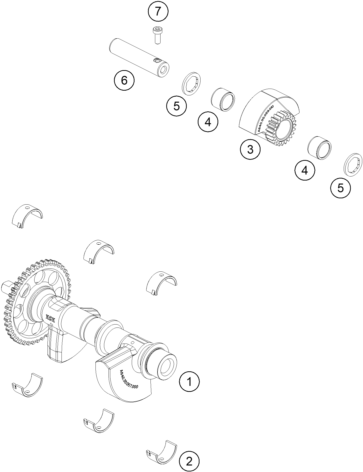 vue éclatée arbre d'équilibrage - ktm 990 duke eu 2026