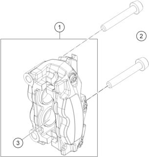 vue éclatée étrier de frein avant - ktm 390 duke, black eu 2026