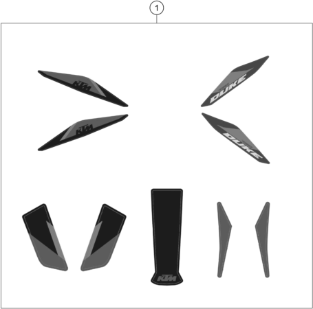 vue éclatée kit déco - ktm 790 duke l, black eu 2026
