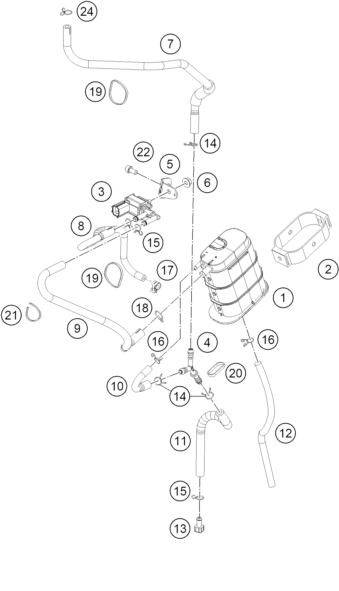 vue éclatée filtre à charbon actif - ktm 200 duke, black, abs-ckd co 2026
