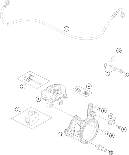 vue éclatée étrier de frein arrière - ktm 1390 super duke rr track eu 2026