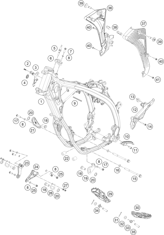 vue éclatée cadre - ktm ktm 450 rally replica 2026