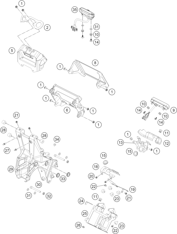 vue éclatée instruments / système de verrouillage - ktm ktm 450 rally replica 2026