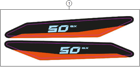 vue éclatée kit déco - ktm 50 sx 2027