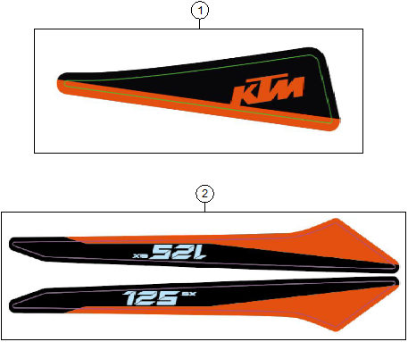 vue éclatée kit déco - ktm 125 sx 2027
