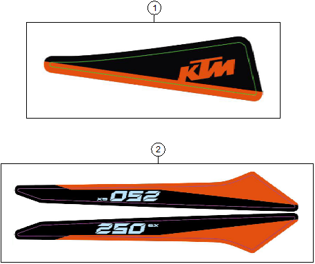vue éclatée kit déco - ktm 250 sx 2027