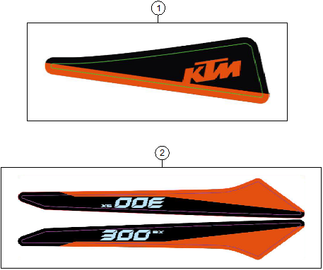 vue éclatée kit déco - ktm 300 sx 2027