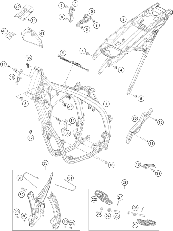 vue éclatée cadre - ktm 250 sx-f 2027