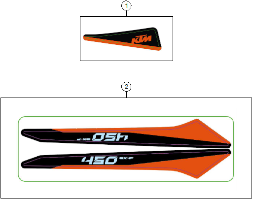 vue éclatée kit déco - ktm 450 sx-f 2027