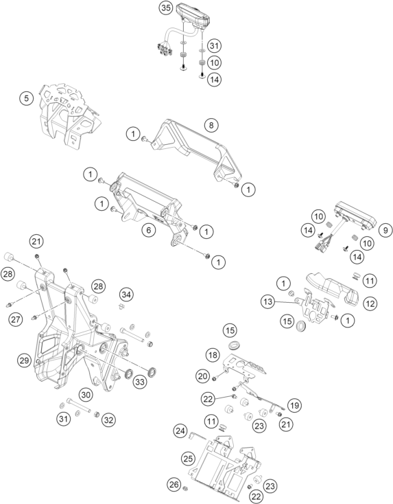 vue éclatée instruments / système de verrouillage - ktm ktm 450 rally replica 2027