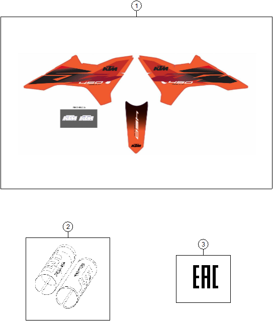 vue éclatée kit déco - ktm ktm 450 rally replica 2027