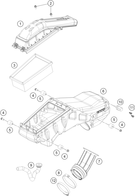 vue éclatée filtre à air - ktm 690 smc r 2 2026